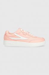 Fila sneakersy skórzane SEVARO kolor różowy. Czerwone buty sportowe lifestyle Fila, bez wzorów, z gumy, sportowe, z okrągłym noskiem, bez zapięcia. Za 379.99 zł.
