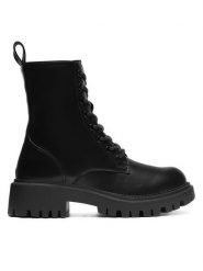 JENNY Botki REET HY13023-61 Czarny. Czarne botki Jenny, bez wzorów, bez obcasa, na płaskiej podeszwie, bez zapięcia. Za 179.99 zł.