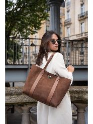 Maison héritage PARIS Skórzany shopper bag "Elis Suede" w kolorze jasnobrązowym - 41 x 30 x 10 cm rozmiar: onesize. Brązowe shopper bag maison héritage PARIS, bez wzorów, z materiału, na ramię, bez dodatków. Za 385.62 zł.