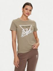 Guess T-Shirt Icon W4YI32 I3Z14 Zielony Regular Fit. Zielone t-shirty Guess, m, z aplikacjami, z bawełny, bez kołnierzyka, bez ramiączek. Za 119.99 zł.