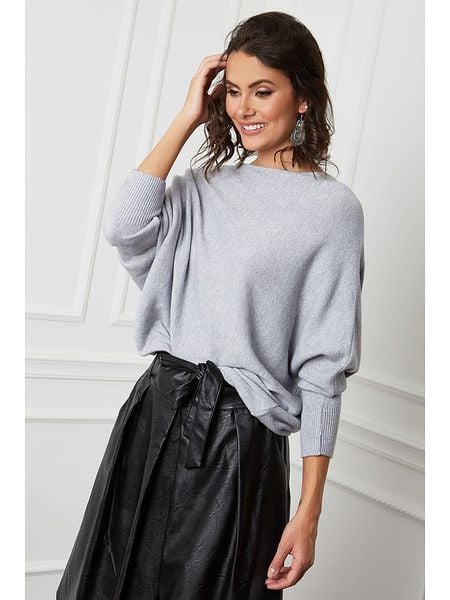 So Cachemire Sweter "Dragor" w kolorze jasnoszarym rozmiar: M. Szare swetry So Cachemire, m, bez wzorów, z kaszmiru, bez ramiączek. Za 165.99 zł.