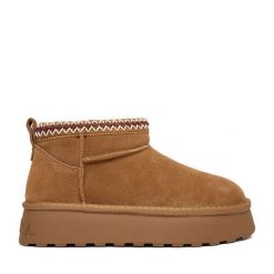 Śniegowce Badura. Brązowe śniegowce Badura, bez wzorów, bez zapięcia. Za 209.99 zł.