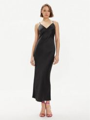 Gina Tricot Sukienka letnia 21038 Czarny Regular Fit. Czarne sukienki Gina Tricot, bez wzorów, z syntetyku, bez kołnierzyka, bez ramiączek. Za 149.99 zł.
