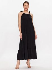B.young Sukienka letnia 20813287 Czarny Regular Fit. Czarne sukienki b.young, s, bez wzorów, z bawełny, bez kołnierzyka, bez ramiączek. Za 159.99 zł.