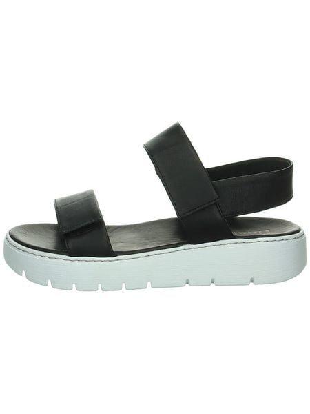 Think! Skórzane sandały "Sing" w kolorze czarnym rozmiar: 39. Czarne sandały Think!, bez wzorów, klasyczne, z otwartym noskiem, bez obcasa, bez zapięcia. Za 167.28 zł.