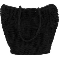 Pleciony koszyk czarny Rovicky SKHY0805-TA BLACK. Czarne torebki klasyczne ROVICKY, bez wzorów, z materiału, boho, bez dodatków. Za 89.99 zł.