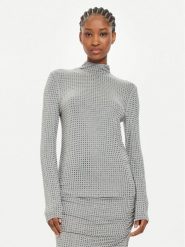 PINKO Bluzka Koch 104453 A2B4 Szary Regular Fit. Szare bluzki Pinko, s, bez wzorów, z wiskozy, bez kołnierzyka, bez ramiączek. Za 719.99 zł.