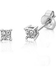 Revoni Złote kolczyki-wkrętki z diamentami rozmiar: onesize. Szare kolczyki Revoni, z diamentem, złote. Za 347.99 zł.