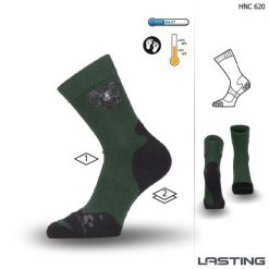 Skarpety merino HNC. Zielone skarpetki LASTING, bez wzorów, z elastanu. Za 51.00 zł.