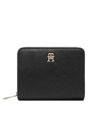 Tommy Hilfiger Portfel Th Icon Med Za W/Flap AW0AW18475 Czarny. Czarne portfele Tommy Hilfiger, bez wzorów, ze skóry. Za 249.99 zł.