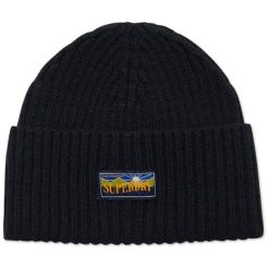Stylowa czapka zimowa damska Superdry Vintage Radar 2.0. Niebieskie czapki zimowe Superdry, bez wzorów, z poliesteru, eleganckie. W wyprzedaży za 76.00 zł.