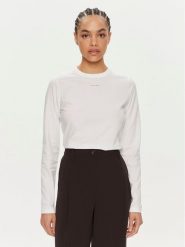 Calvin Klein Bluzka Nano Logo K20K207572 Biały Regular Fit. Białe bluzki Calvin Klein, xl, bez wzorów, z bawełny, bez kołnierzyka, bez ramiączek. Za 139.99 zł.