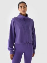 4F Bluza dresowa bez kaptura damska 4F x Anna Lewandowska - fioletowa M. Fioletowe bluzy bez kaptura 4f, m, bez wzorów, z bawełny, bez kaptura. W wyprzedaży za 139.99 zł.