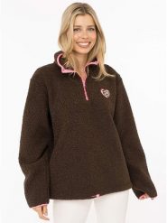 Zwillingsherz Bluza polarowa "Leo" w kolorze brązowym rozmiar: M. Brązowe bluzy bez kaptura Zwillingsherz, m, bez wzorów, z polaru, bez kaptura. Za 194.95 zł.