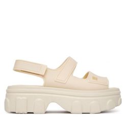 Sandały Melissa. Brązowe sandały Melissa, bez wzorów, bez obcasa, na koturnie, bez zapięcia. Za 578.99 zł.