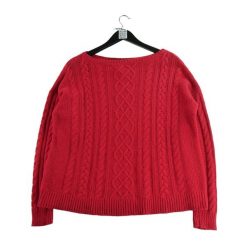 Damski czerwony sweter z wełny. Czerwone swetry Ralph Lauren, l, bez wzorów, z materiału, eleganckie, bez ramiączek. Za 59.60 zł.
