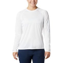 Koszulka damska Columbia Tidal II z długim rękawem. Białe t-shirty sportowe Columbia, l, bez wzorów, bez ramiączek. Za 179.00 zł.