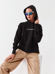 Calvin Klein Jeans Bluza J20J220430 Czarny Regular Fit. Czarne bluzy Calvin Klein Jeans, xxs, bez wzorów, z bawełny, bez ramiączek, bez kaptura. Za 149.99 zł.