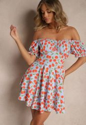 Niebieska Sukienka Rozkloszowana z Bawełną w Wisienki Lunasella. Niebieskie sukienki Renee, na co dzień, l, bez wzorów, z bawełny, eleganckie, bez kołnierzyka, bez ramiączek, mini, proste. W wyprzedaży za 55.99 zł.