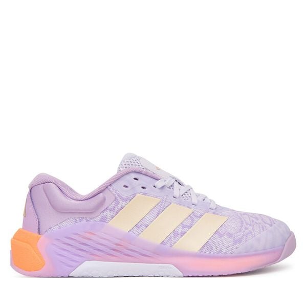 Buty na siłownię adidas. Fioletowe buty treningowe adidas, bez wzorów, bez zapięcia, na fitness i siłownię. Za 569.99 zł.