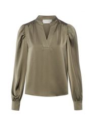 Neo Noir Bluzka damska - Rosslyn Kobiety Sztuczne włókno zielony|szary jednolity, 42. Szare bluzki Neo Noir, bez wzorów, z satyny, eleganckie, bez kołnierzyka, bez ramiączek. Za 349.95 zł.