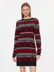 Brave Soul Sukienka dzianinowa LKD-248JINGLE Granatowy Regular Fit. Niebieskie sukienki Brave Soul, m, bez wzorów, z dzianiny, bez kołnierzyka, bez ramiączek. Za 189.99 zł.