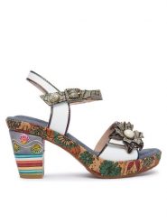 Laura Vita Sandały Nellao 31 Szary. Szare sandały LAURA VITA, bez wzorów, ze skóry, bez obcasa, na słupku, bez zapięcia. Za 439.99 zł.