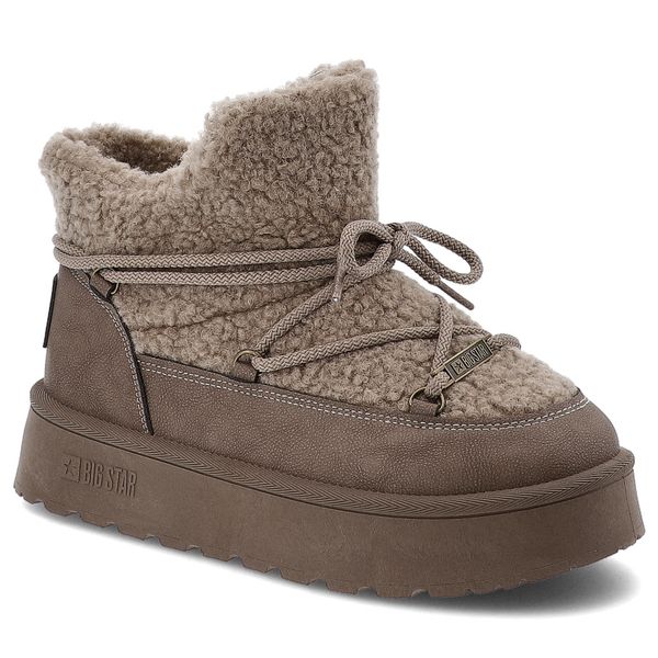 Brązowe Śniegowce Big Star Ocieplane Obuwie Damskie. Brązowe śniegowce BIG STAR, bez wzorów, bez zapięcia. Za 135.99 zł.
