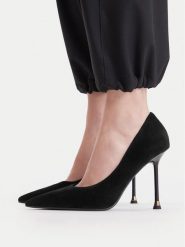 GINO ROSSI Szpilki EO-CINDY-1735-2-1 Czarny. Czarne szpilki Gino Rossi, bez wzorów, ze skóry, bez obcasa, na szpilce, bez zapięcia. Za 379.99 zł.