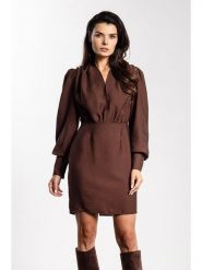 Awama Sukienka w kolorze brązowym rozmiar: XL. Brązowe sukienki Awama, xl, bez wzorów, bez kołnierzyka, bez ramiączek, mini. Za 159.99 zł.