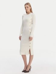 Guess Sukienka dzianinowa W6RK06 Z2YJ2 Écru Regular Fit. Sukienki Guess, l, z aplikacjami, z dzianiny, bez kołnierzyka, bez ramiączek. Za 659.99 zł.