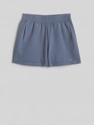 4F Spodenki dresowe damskie - denim M. Niebieskie szorty 4f, bez wzorów, z denimu, trekkingowe. Za 89.99 zł.