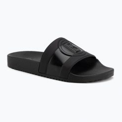 Klapki damskie BOGNER Belize 7 E. Czarne klapki Bogner, bez wzorów, z materiału, eleganckie, bez obcasa, bez zapięcia. Za 289.99 zł.