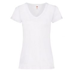 Koszulka Damska Valueweight Plain V Neck T-shirt. Białe t-shirty fruit of the loom, bez wzorów, casualowe, bez kołnierzyka, bez ramiączek. Za 37.99 zł.