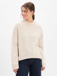 Drykorn sweter z wełny dziewiczej - Liziela Kobiety wełna ze strzyży beżowy, XS. Brązowe swetry DRYKORN, xs, bez wzorów, z wełny, eleganckie, bez ramiączek. Za 479.95 zł.