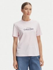 Calvin Klein Jeans T-Shirt NYC Logo LV047F810G Różowy Classic Fit. Czerwone t-shirty Calvin Klein Jeans, xl, bez wzorów, z bawełny, bez kołnierzyka, bez ramiączek. Za 169.99 zł.
