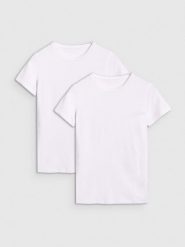 4F T-shirt slim gładki damski (2-pack) - biały L. Białe t-shirty 4f, l, bez wzorów, z bawełny, klasyczne, bez kołnierzyka, bez ramiączek. Za 79.99 zł.