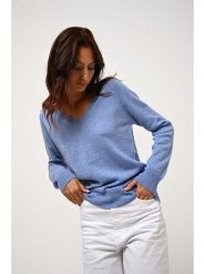 AUTHENTIC CASHMERE Kaszmirowy sweter "Giusalet" w kolorze błękitnym rozmiar: S. Niebieskie swetry AUTHENTIC CASHMERE, s, bez wzorów, z kaszmiru, bez ramiączek. Za 367.22 zł.