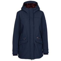Trespass Anza - Damska kurtka softshellowa Navy Marl. Niebieskie kurtki Trespass, s, bez wzorów, z futra, z kapturem, trekkingowe. Za 338.88 zł.