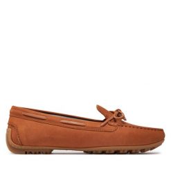 Mokasyny Geox. Brązowe mokasyny Geox, bez wzorów. Za 469.99 zł.