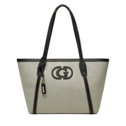 Torebka Guess. Brązowe shopper bag Guess, z aplikacjami, bez dodatków. Za 529.99 zł.