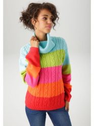 Aniston Golf ze wzorem rozmiar: 40. Swetry Aniston, bez wzorów, ze splotem, bez ramiączek. Za 65.38 zł.