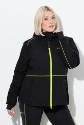 Damskie Kurtka funkcyjna HYPRAR wodoodporna dwukierunkowy zamek błyskawiczny. Niebieskie kurtki Ulla Popken, plus size, bez wzorów, z materiału, z kapturem. Za 699.99 zł.