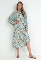 Miętowa Rozkloszowana Sukienka z Koszulową Górą Hajra. Zielone sukienki Born2be, na co dzień, l, bez wzorów, z materiału, eleganckie, bez kołnierzyka, bez ramiączek, midi, koszulowe. W wyprzedaży za 90.99 zł.