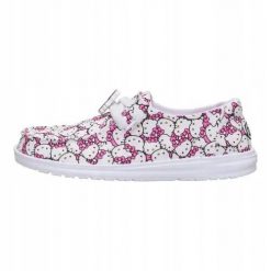 HEYDUDE Damskie Mokasyny Wendy Hello Kitty Takeover. Białe mokasyny Hey dude, bez wzorów, z materiału. Za 219.00 zł.