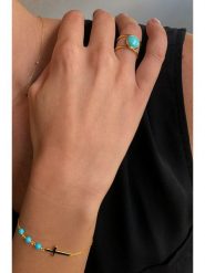 Les Favorites Pozłacany pierścionek z kamieniem ozdobnym rozmiar: 50. Żółte pierścionki Les Favorites, pozłacane. Za 117.99 zł.