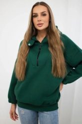 Bluza z kapturem ciemno zielona. Zielone bluzy KESI, l, bez wzorów, z bawełny, bez ramiączek, z kapturem. Za 218.51 zł.