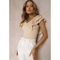 Jasnobeżowe Body Phaedrite. Brązowe body i gorsety Renee, w ażurowe wzory, z bawełny, bez ramiączek. W wyprzedaży za 63.99 zł.