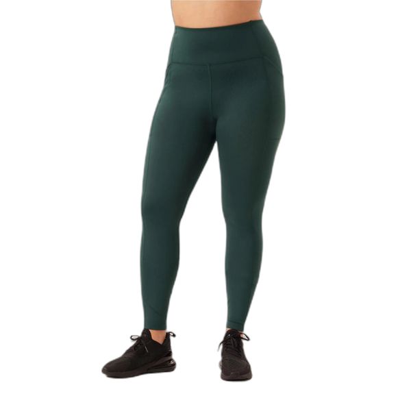 Legginsy wysoka talia 7/8 z kieszenią dla kobiet Girlfriend Collective. Zielone legginsy GIRLFRIEND COLLECTIVE, bez wzorów, z materiału, sportowe. Za 417.50 zł.