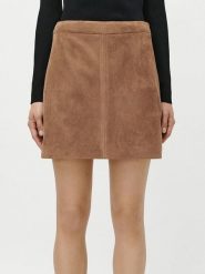 LeGer Spódnica "Eike" w kolorze jasnobrązowym rozmiar: 36. Brązowe spódnice LeGer, bez wzorów, ze skóry, mini. Za 130.99 zł.